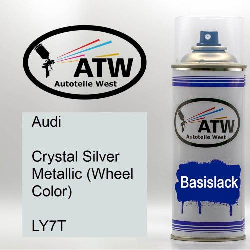 Audi, Crystal Silver Metallic (Wheel Color), LY7T: 400ml Sprühdose, von ATW Autoteile West.